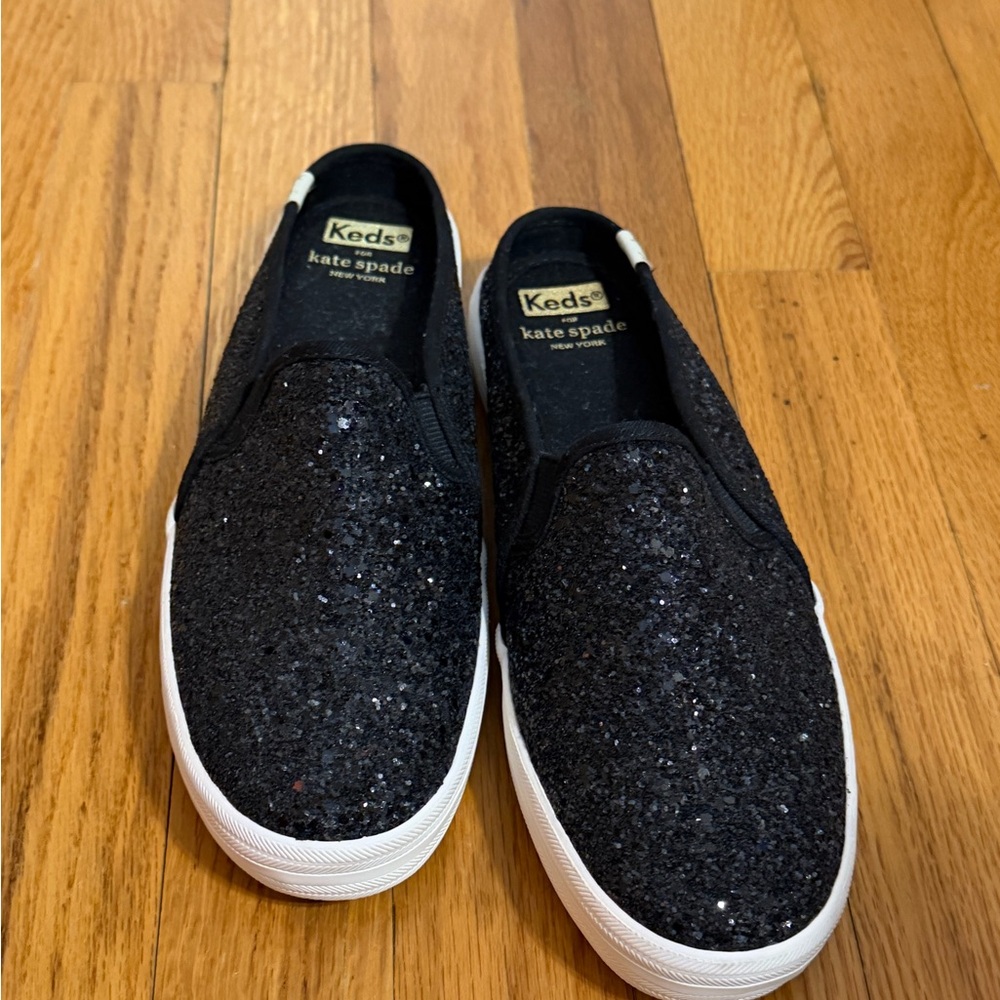 Keds x Kate Spade Black Glitter Women's Slip-On Shoes